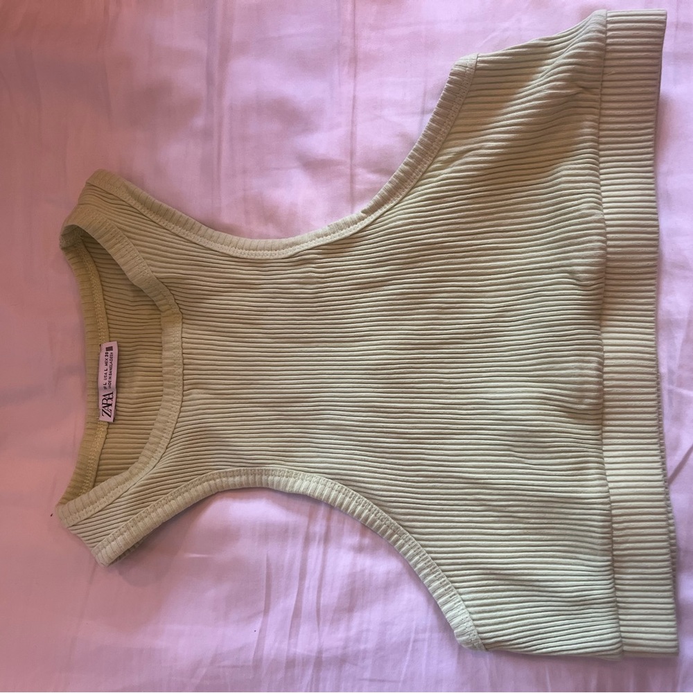 Zara Ribbed Green Tank Top